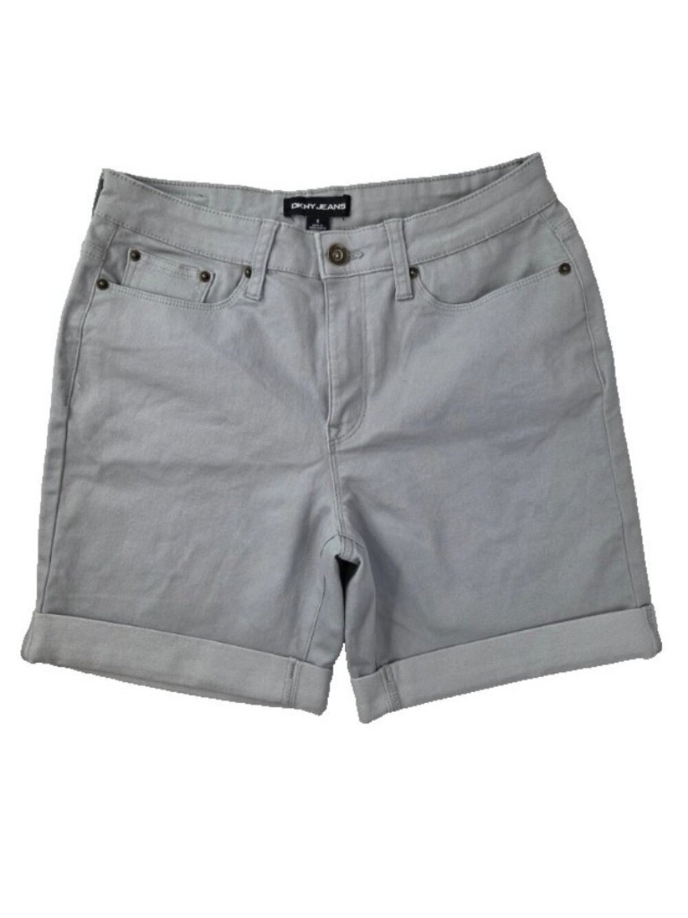 DKNY Women's Cuffed Denim Gray Shorts-Size 6-NWOT